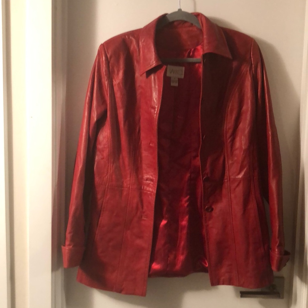Red Leather blazer